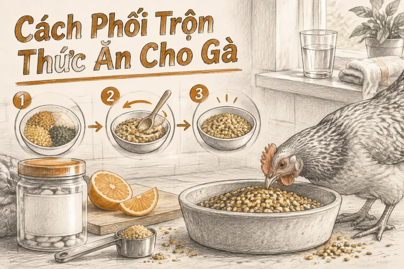 Cách phối trộn thức ăn cho gà đá – Công thức sức mạnh tối ưu 2025