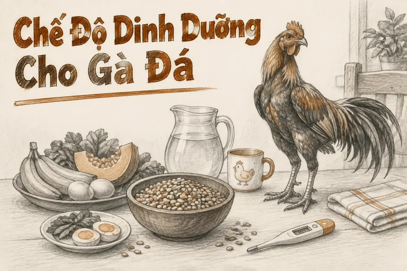 Chế độ dinh dưỡng cho gà đá cựa sắt – Bí quyết giữ vững sức bền 2025