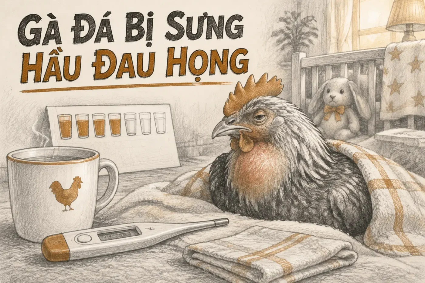 Gà đá bị sưng hầu đau họng – Điều trị ra sao?