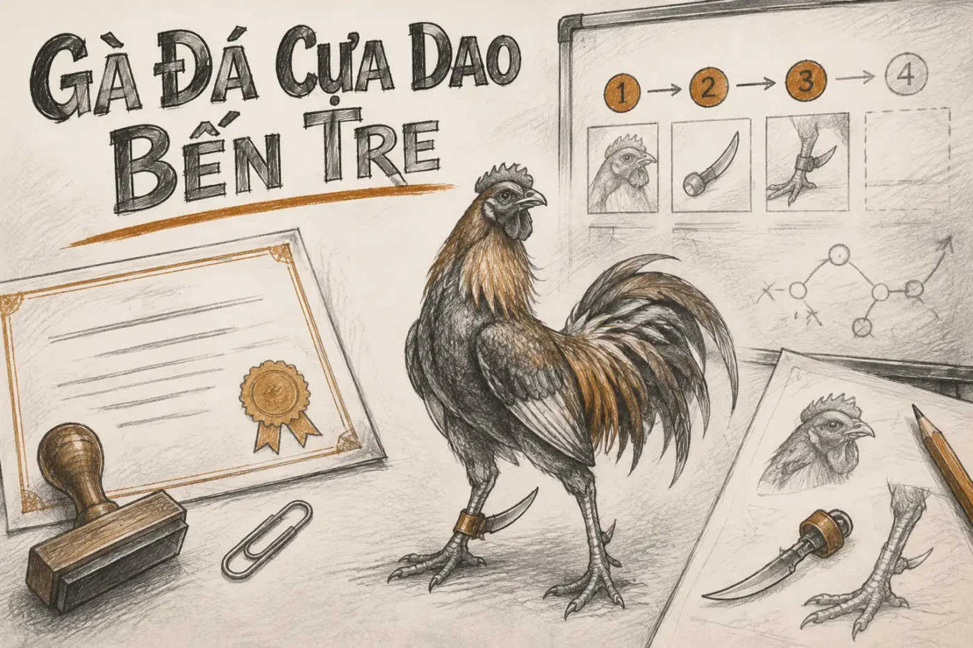 Gà Đá Cựa Dao Bến Tre – Vũ Khí Đáng Gờm