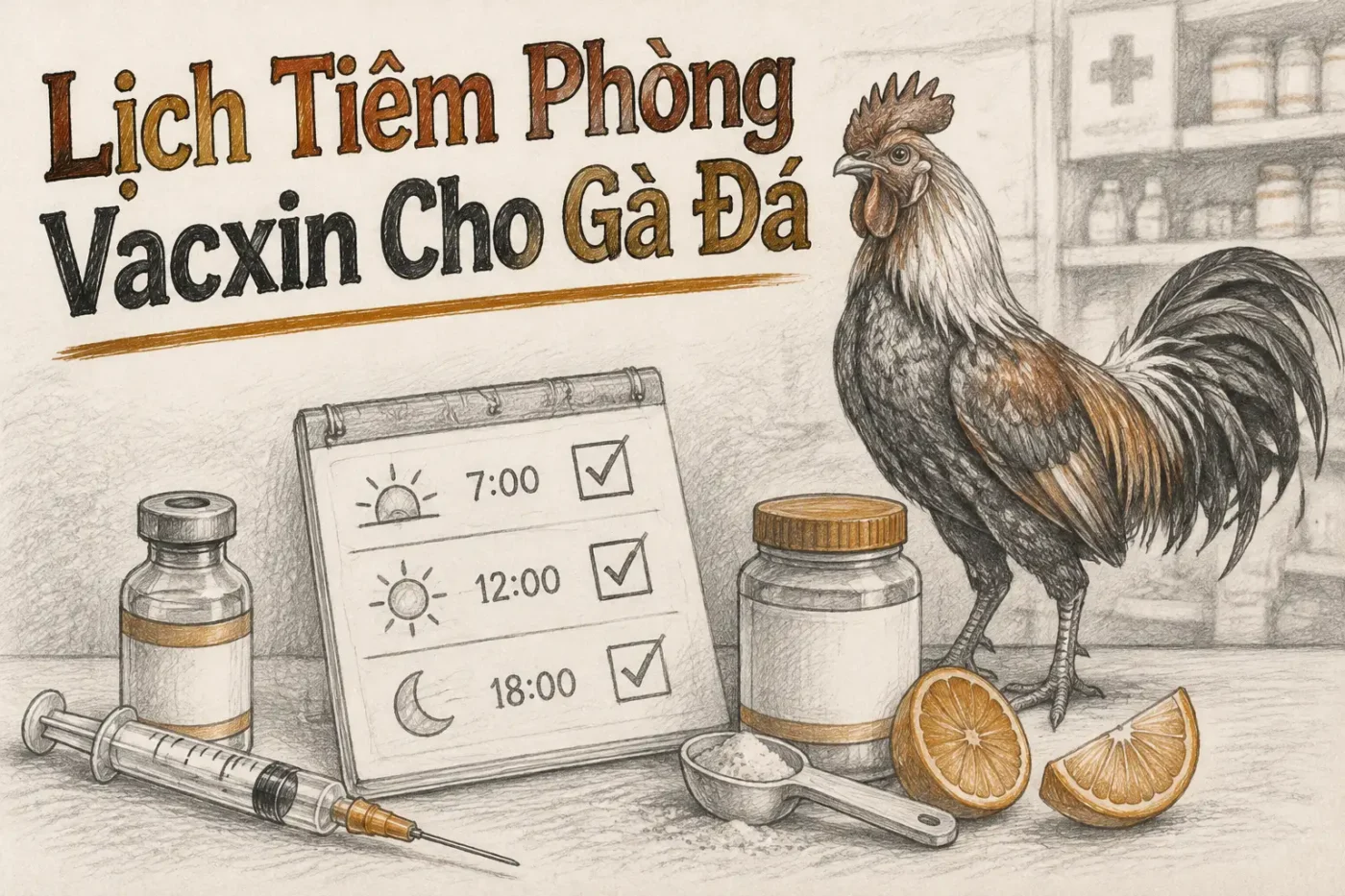 Lịch tiêm phòng vacxin cho gà đá – Cẩm nang đầy đủ cho người nuôi 2025