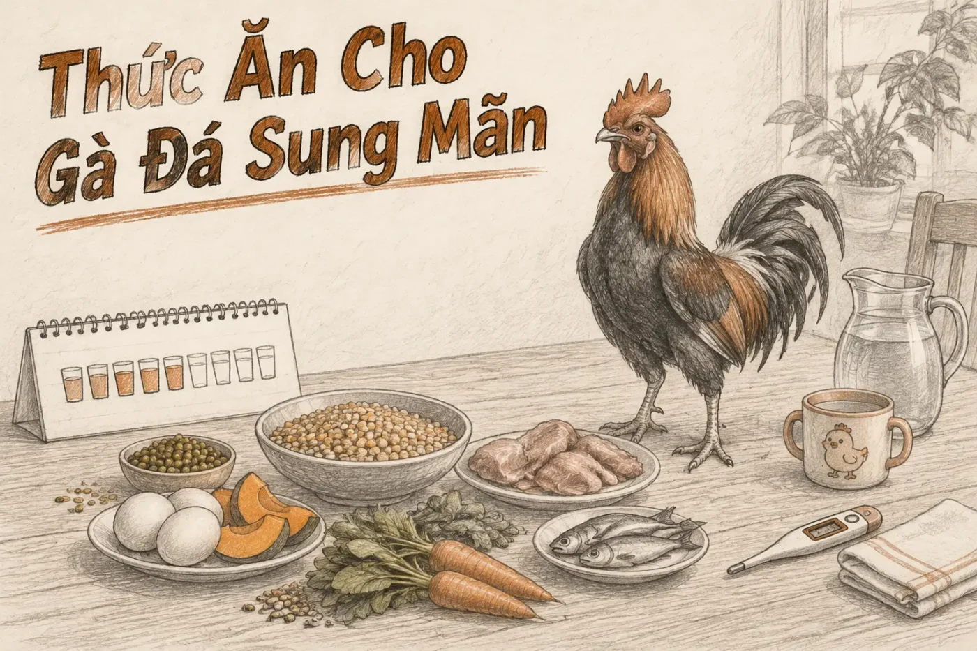 Thức ăn cho gà đá sung mãn – Đảm bảo phong độ thư hùng 2025